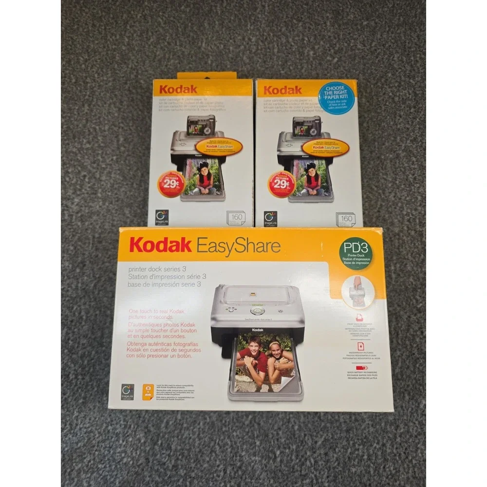 Kodak EasyShare Digital Photo Thermal Printer Dock Station + 10Packs Paper& 5Ink
